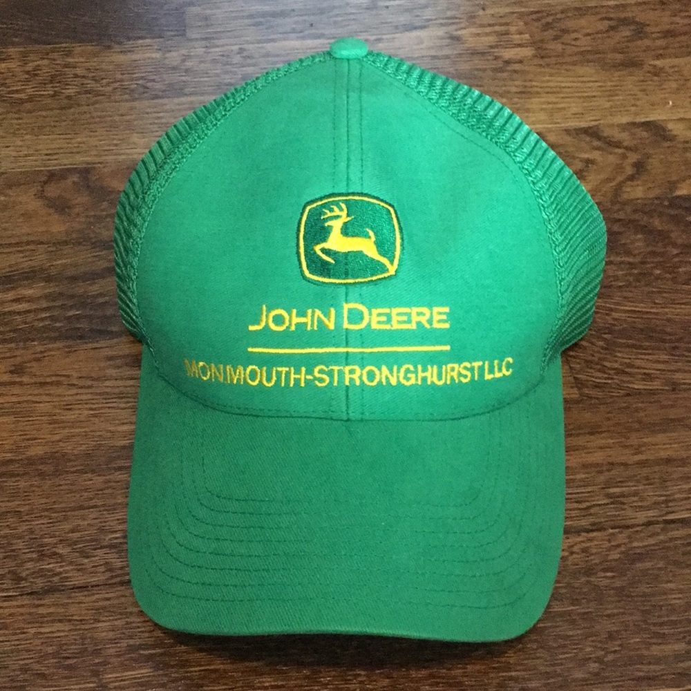 John Deere green logo hat with mesh back, new!